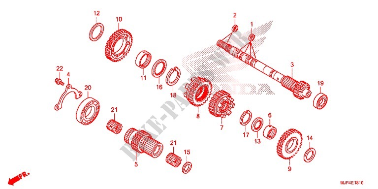 CAMBIO DI VELOCITA (CTX700ND) (ARBRE SECONDAIRE) per Honda CTX 700 N DUAL CLUTCH 2014