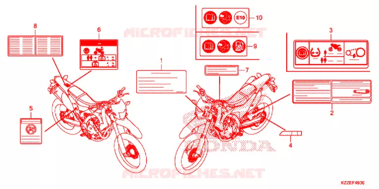 ETICHETTA CAUZIONE (CRF250L/LA) Honda MOTO 250 CRF 2017  CRF250LAH