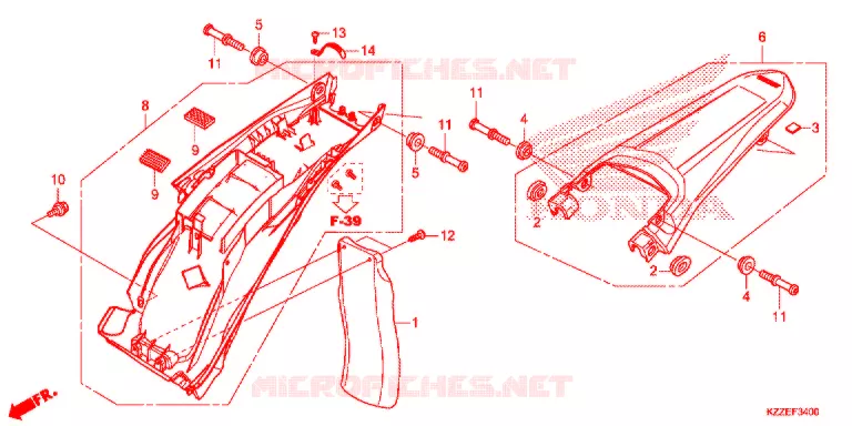 PARAFANGO POSTERIORE Honda MOTO 250 CRF 2018  CRF250LAH