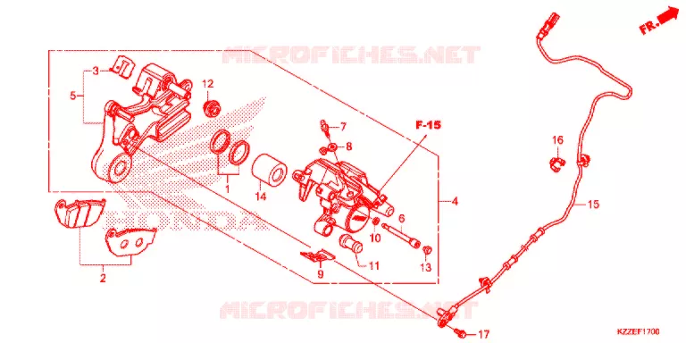 CALIBRO FRENO POSTERIORE Honda MOTO 250 CRF 2017  CRF250RLAH