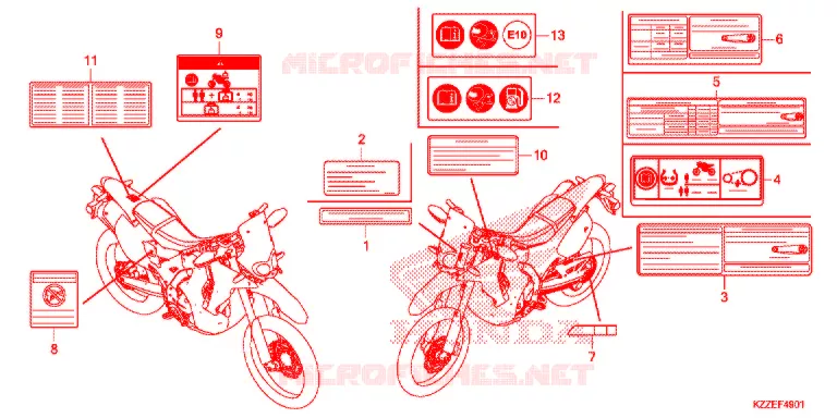 ETICHETTA CAUZIONE (CRF250RL/RLA) Honda MOTO 250 CRF 2017  CRF250RLAH
