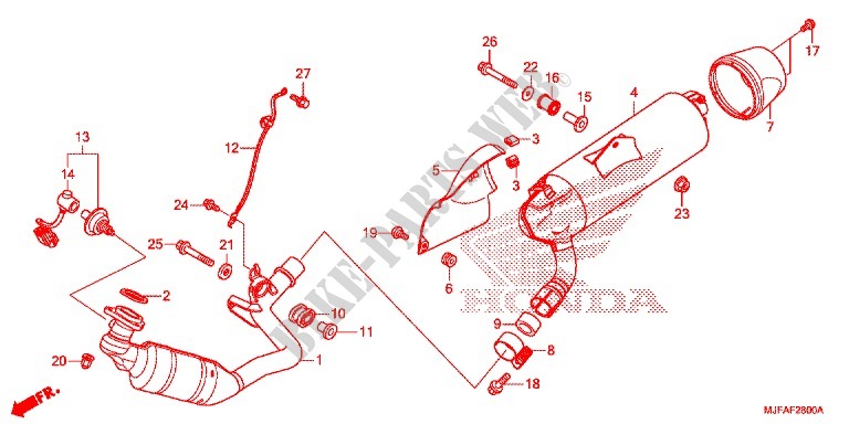 SMORZATORE SCARICO(2) per Honda CTX 700 T 2014