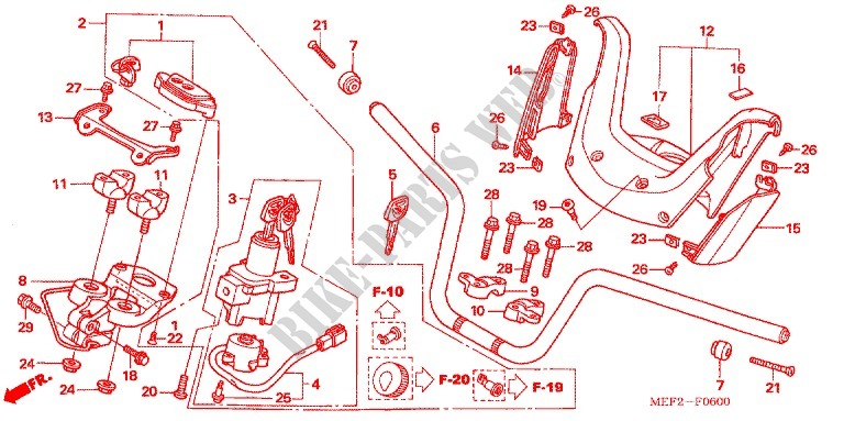 MANUBRIO   COPERTURA MANIGLIA (FJS400L5/7) per Honda SILVER WING 400 LEARNER 2007