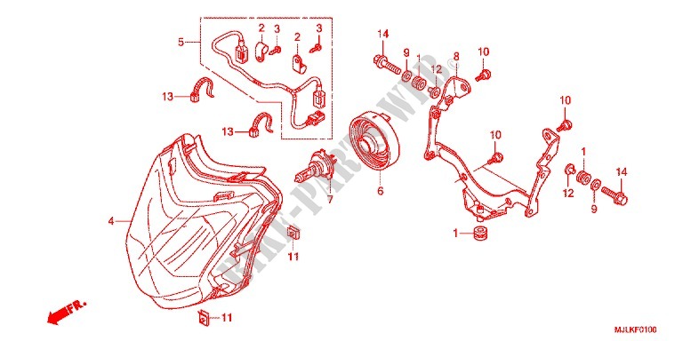 FARO ANTERIORE per Honda NC 750 X ABS LOWER 2015