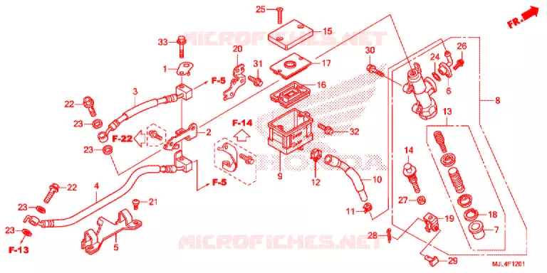 POMPA FRENO POSTERIORE (NC700XD/NC750XA) Honda MOTO 750 NC 2015  NC750XDF