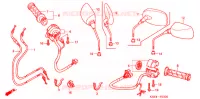 INTERRUTTORE/CAVO/LEVA MANIGLIA(2) per Honda REFLEX 250 SPORT 2005