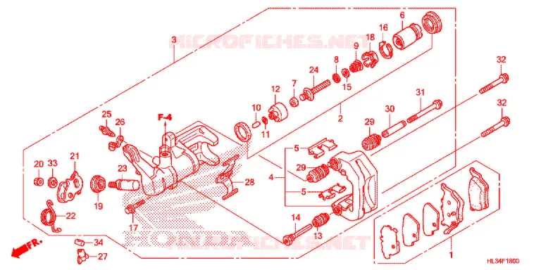 CALIBRO FRENO POSTERIORE Honda ATV 700 PIONEER 2015  SXS700M2F