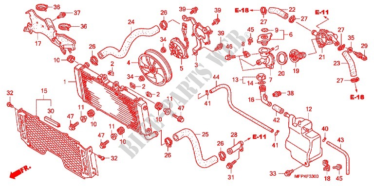 RADIATORE  per Honda CB 1300 SUPER FOUR ABS GOLDEN RIMS 2010