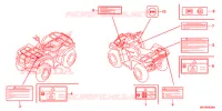 ETICHETTA CAUZIONE(1) per Honda FOURTRAX 420 RANCHER 4X4 AT DCT IRS 2016