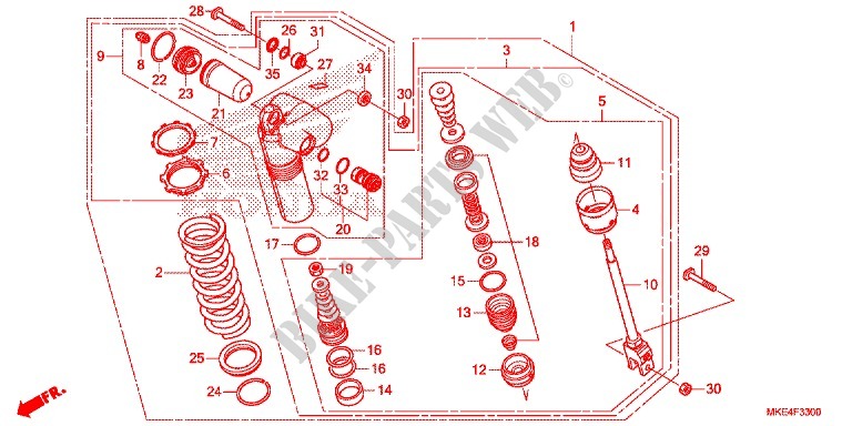 CUSCINO POSTERIORE(2) per Honda CRF 450 RX ENDURO 2018