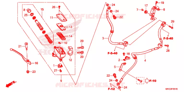 FRENO MAESTRO ANTERIORE CILINDRO Honda MOTO 500 REBEL 2018  CMX500AH