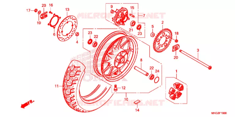 RUOTA POSTERIORE Honda MOTO 500 REBEL 2018  CMX500AH