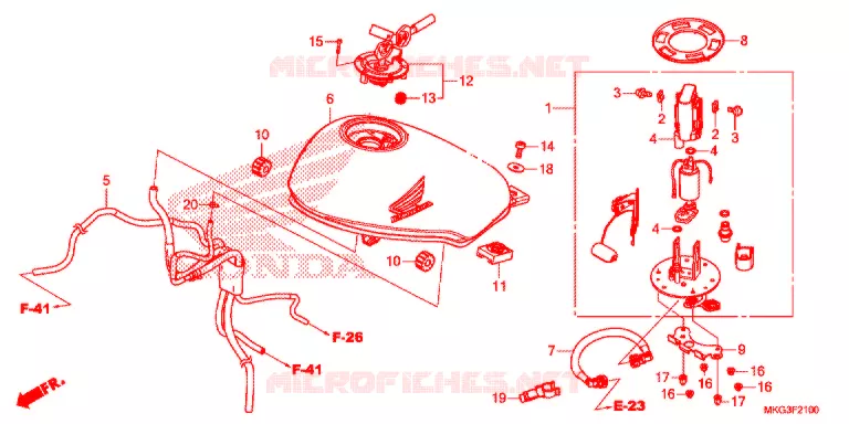 SERBATOIO COMBUSTIBILE/POMPA COMBUSTIBILE Honda MOTO 500 REBEL 2018  CMX500AH