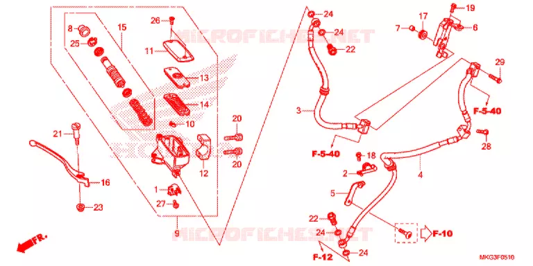 FRENO MAESTRO ANTERIORE CILINDRO Honda MOTO 500 REBEL 2017  CMX500AH