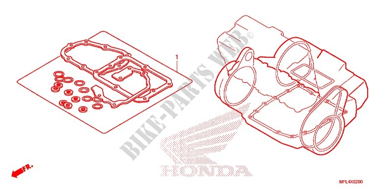 CORREDO B GUARNIZIONE per Honda CBR 1000 RR HURRICANE ABS BLACK 2011
