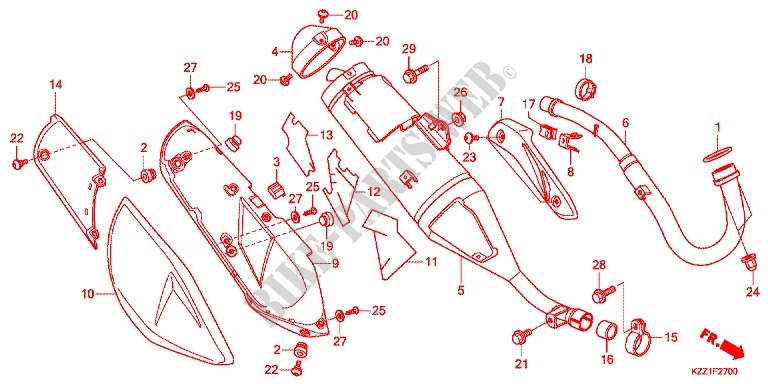 SMORZATORE SCARICO(2) per Honda CRF 250 L SPECIAL EDITION 2013