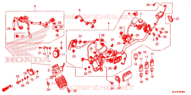 BARDATURA FILO/BATTERIA Honda MOTO 650 CBR 2017  CBR650FAH