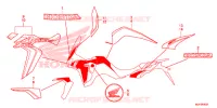 EMBLEMA/STRISCIA (TRICOLORE) per Honda AFRICA TWIN 1000 ABS 2017