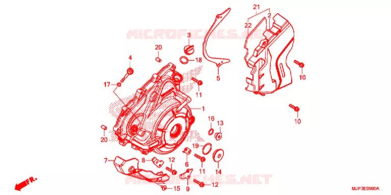 COPERTURA CASSA MANOVELLA/ GENERATORE(2) Honda MOTO 1000 AFRICA-TWIN 2017  CRF1000AH