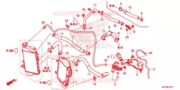 TUBO RADIATORE Honda MOTO 1000 AFRICA-TWIN 2017  CRF1000AH