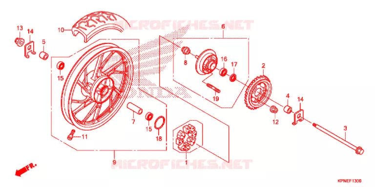RUOTA POSTERIORE Honda MOTO 125 CB 2019  GLR1251WHH