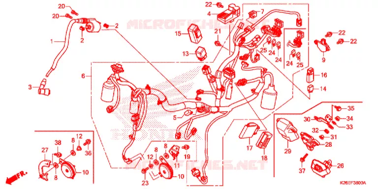 BARDATURA FILO/BATTERIA Honda MOTO 125 MSX 2017  MSX125AH