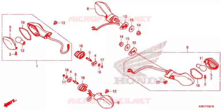 FRECCIA LAMPEGGIATORE (ED,KO,U,V) Honda MOTO 125 MSX 2017  MSX125AH