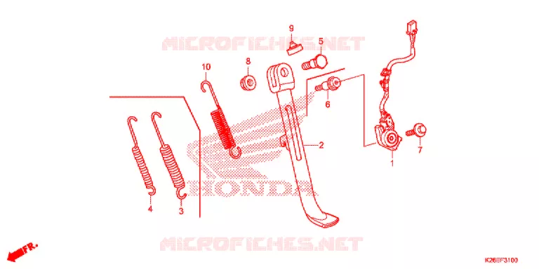 SOSTEGNO PRINCIPALE/PEDALE FRENO Honda MOTO 125 MSX 2018  MSX125AH