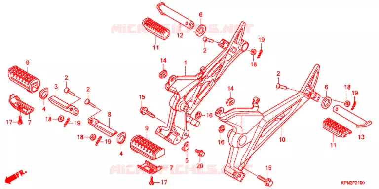 GRADINO/BRACCIO A TIRO/ PEDALE CAMBIO Honda MOTO 125 CB 2016  GLR125LWHG