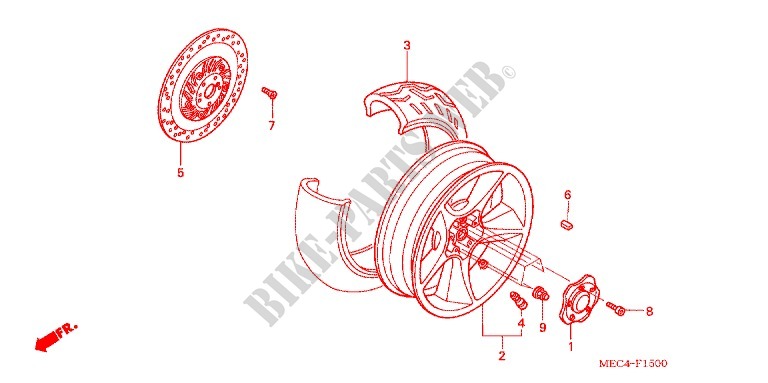 RUOTA POSTERIORE per Honda RUNE 1800 VALKYRIE chrome wheels pullback handlebar 2004
