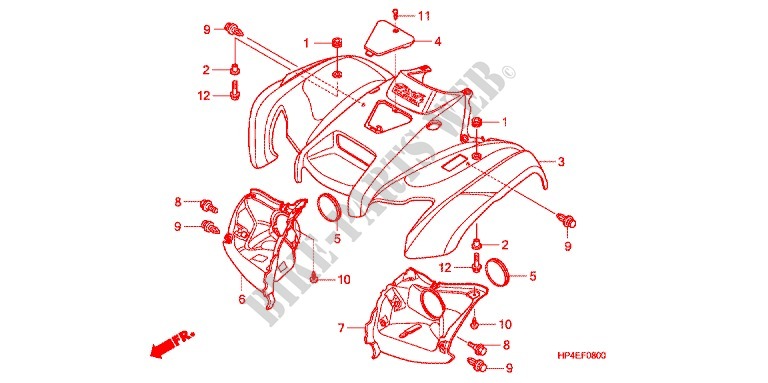 PARAFANGO ANTERIORE per Honda FOURTRAX 420 RANCHER 4X4 Electric Shift CAMO 2010