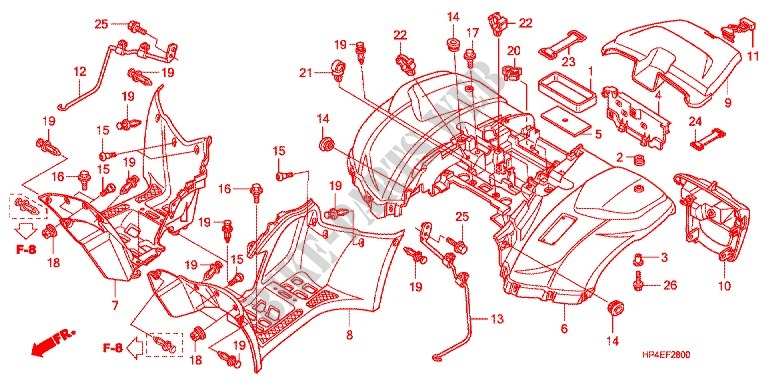 PARAFANGO POSTERIORE per Honda FOURTRAX 420 RANCHER 4X4 Electric Shift CAMO 2010