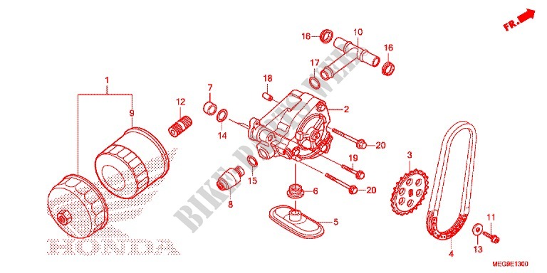 CASSA MANOVELLA/POMPA OLIO per Honda SHADOW VT 750 PHANTOM 2011