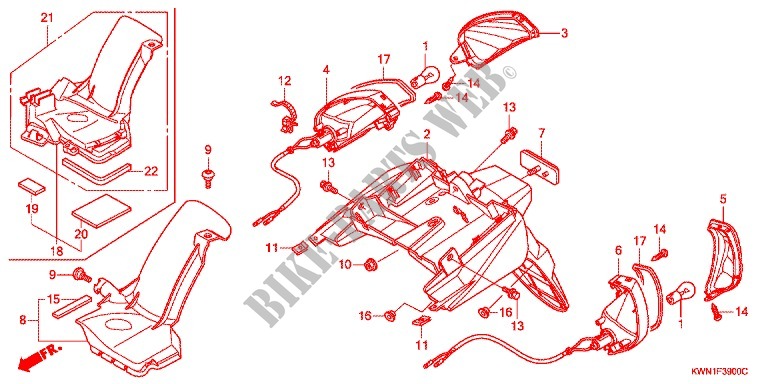PARAFANGO POSTERIORE / FRECCIA LAMPEGGIATORE per Honda PCX 125 2010