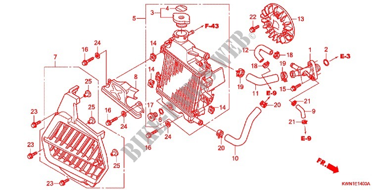 RADIATORE (WW125EX2A) per Honda PCX 125 2010
