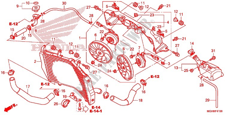 RADIATORE per Honda CROSSTOURER 1200 2017