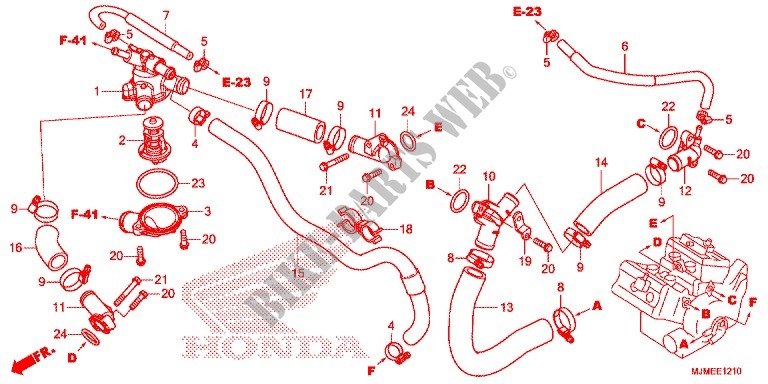 CONDOTTO ACQUA per Honda CROSSRUNNER 800 2018