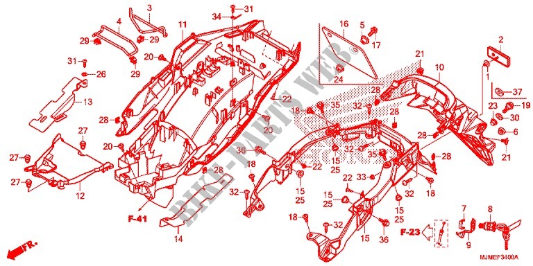 PARAFANGO POSTERIORE per Honda CROSSRUNNER 800 2017