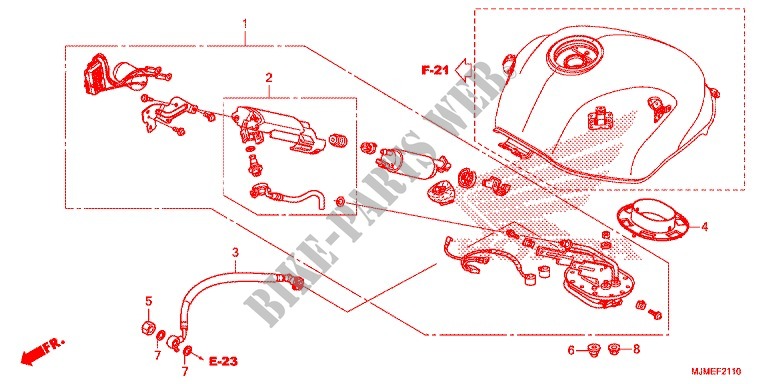 SERBATOIO COMBUSTIBILE/POMPA COMBUSTIBILE per Honda CROSSRUNNER 800 2017