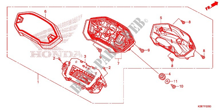 INDICATORE COMBINAZIONE per Honda GROM 125 SF 2017