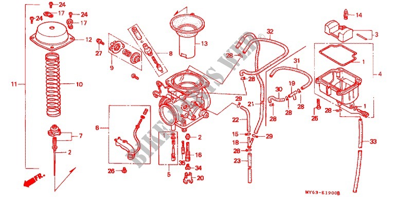 KIT O.P. CARBURATORE  per Honda XR 650 L 1997