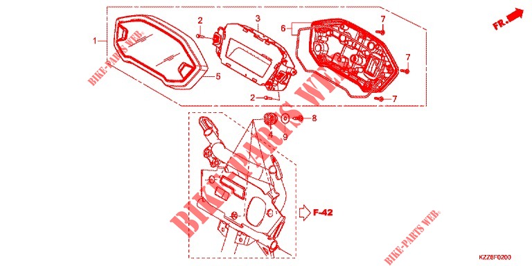 INDICATORE COMBINAZIONE per Honda CRF 250 RALLYE LOW, ABS 2018