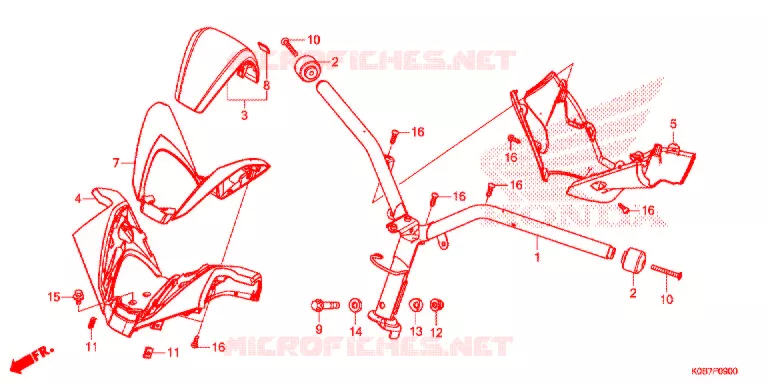 MANUBRIO - COPERTURA MANIGLIA Honda SCOOTER 300 FORZA 2019  NSS300AK