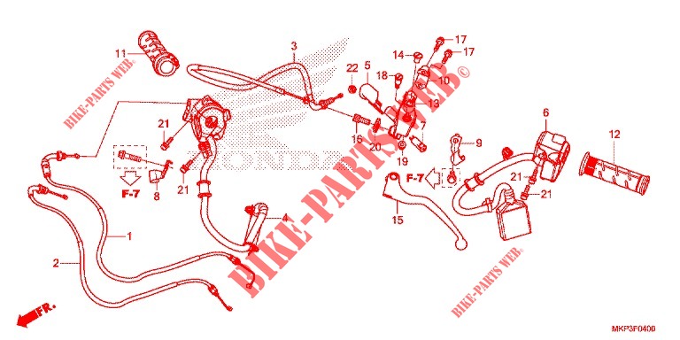 LEVA MANIGLIA/INTERRUTTORE/CAVO per Honda CBR 500 R 2020