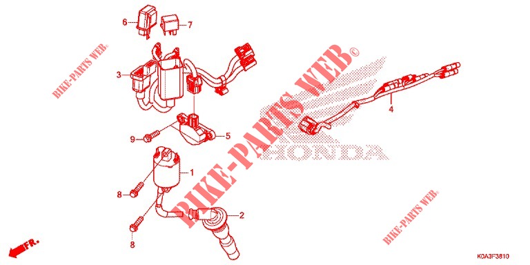 BARDATURA SERVO/RINCULO IGNIZIONE per Honda CB 300 R ABS 2019