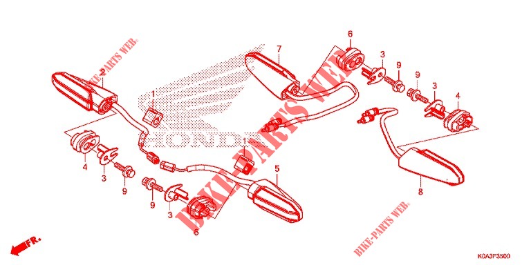FRECCIA LAMPEGGIATORE per Honda CB 300 R ABS 2019