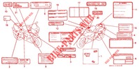 ETICHETTA CAUZIONE per Honda CBR 919 RR FIREBLADE 1997