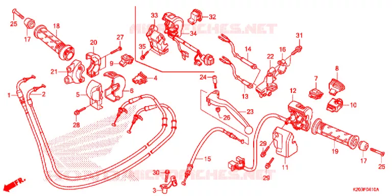 LEVA MANIGLIA/INTERRUTTORE/CAVO Honda SCOOTER 110 ZOOMER 2019  ACG110CBTJ